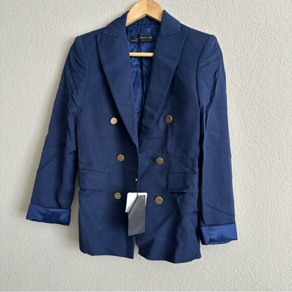 Zara Navy Blue Double-Breasted Blazer XS - Picture 2 of 9
